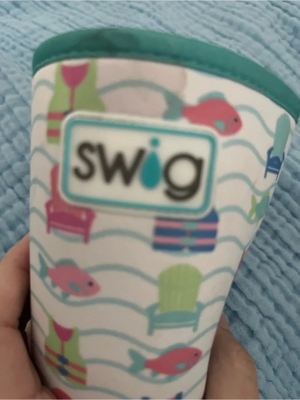 Swims Aqua Neoprene Bottle Cozy